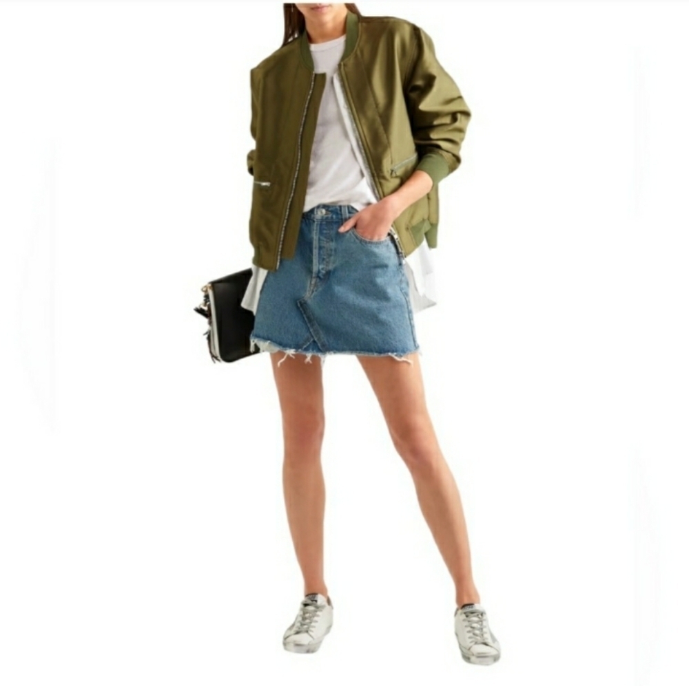 Re/Done Blue Denim Mini Skirt